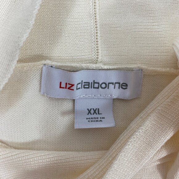Liz Claiborne Womens Cream Knit Crew Neck Long Sleeve Pullover Sweater Size XXL - Picture 3 of 5